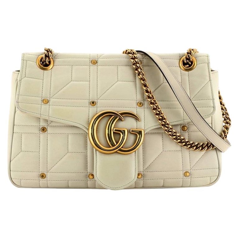 Gucci GG Marmont Flap Bag Studded Matelasse Leather Medium at 1stdibs