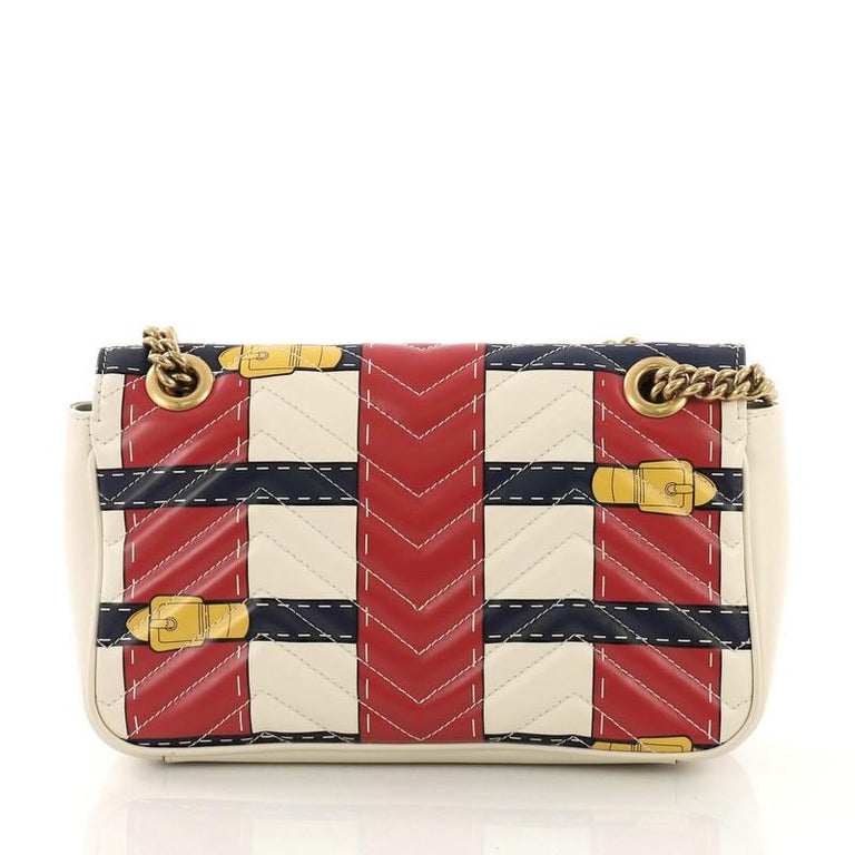 Gucci GG Marmont Flap Bag Trompe L'Oeil Matelasse Leather Small at ...