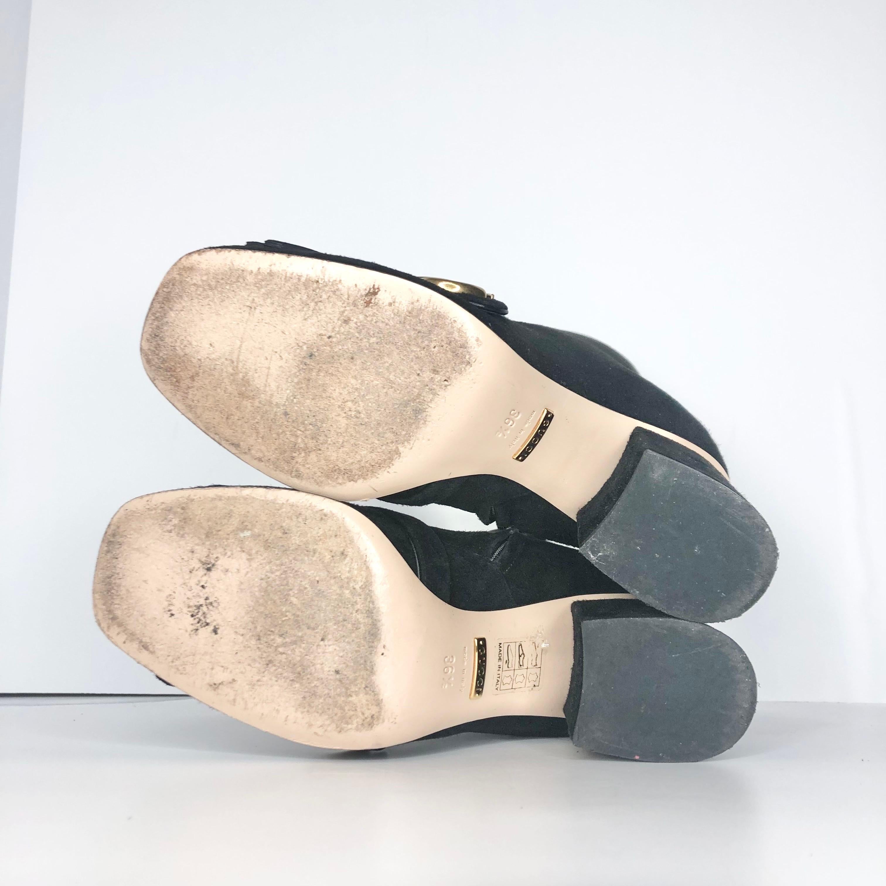 Gucci GG Marmont Flecos Ante Negro Botines 36.5 en venta 3