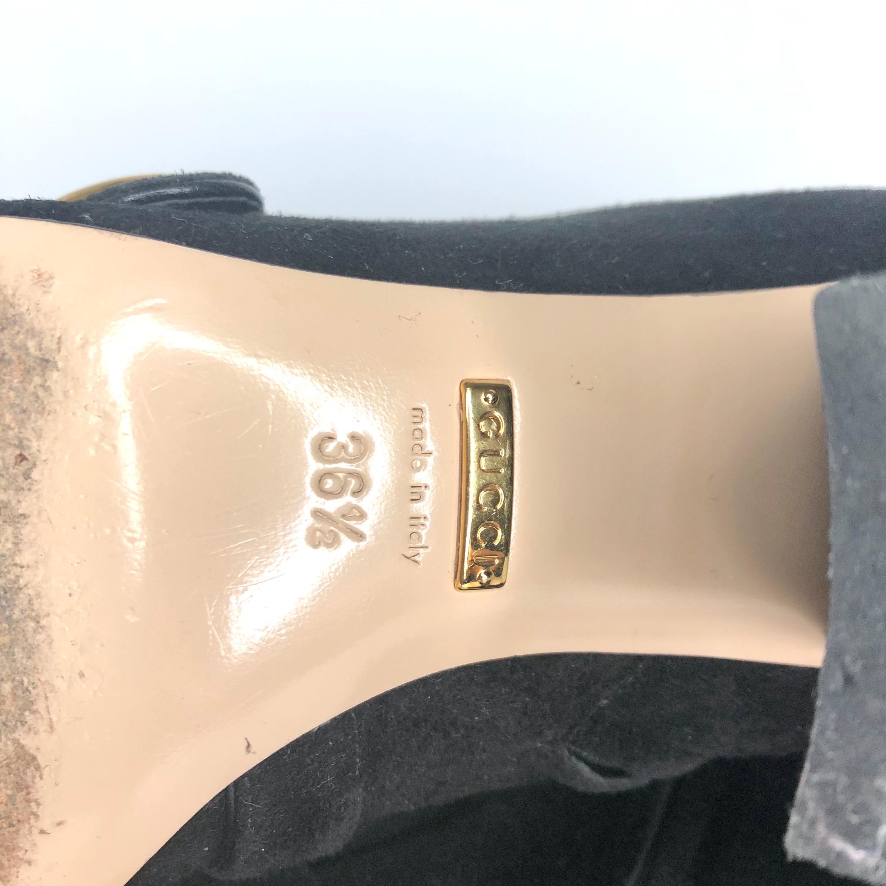 Gucci GG Marmont Flecos Ante Negro Botines 36.5 en venta 4