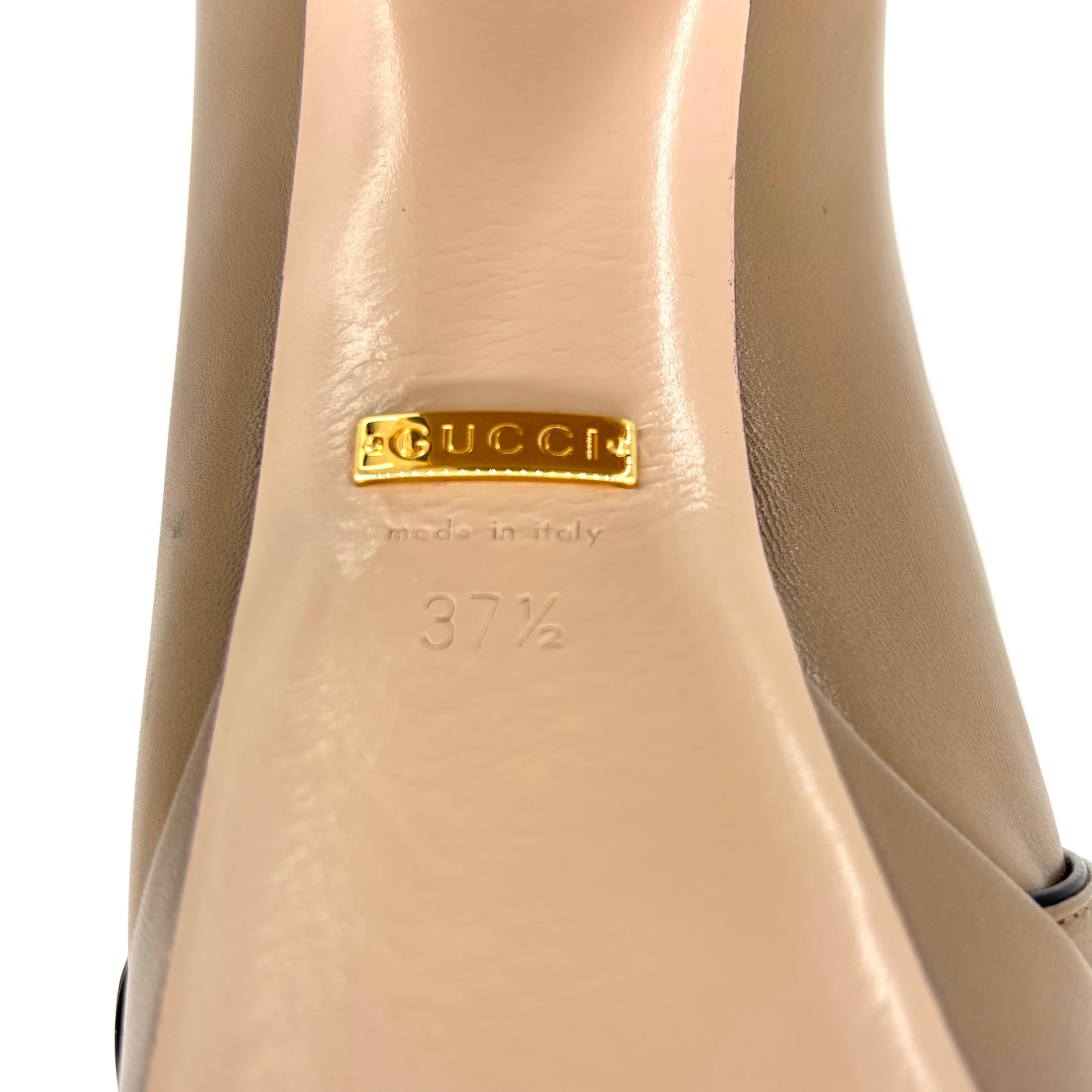 Gucci GG Marmont con frange e piattaforma in pelle Pumps 37.5 in vendita 3