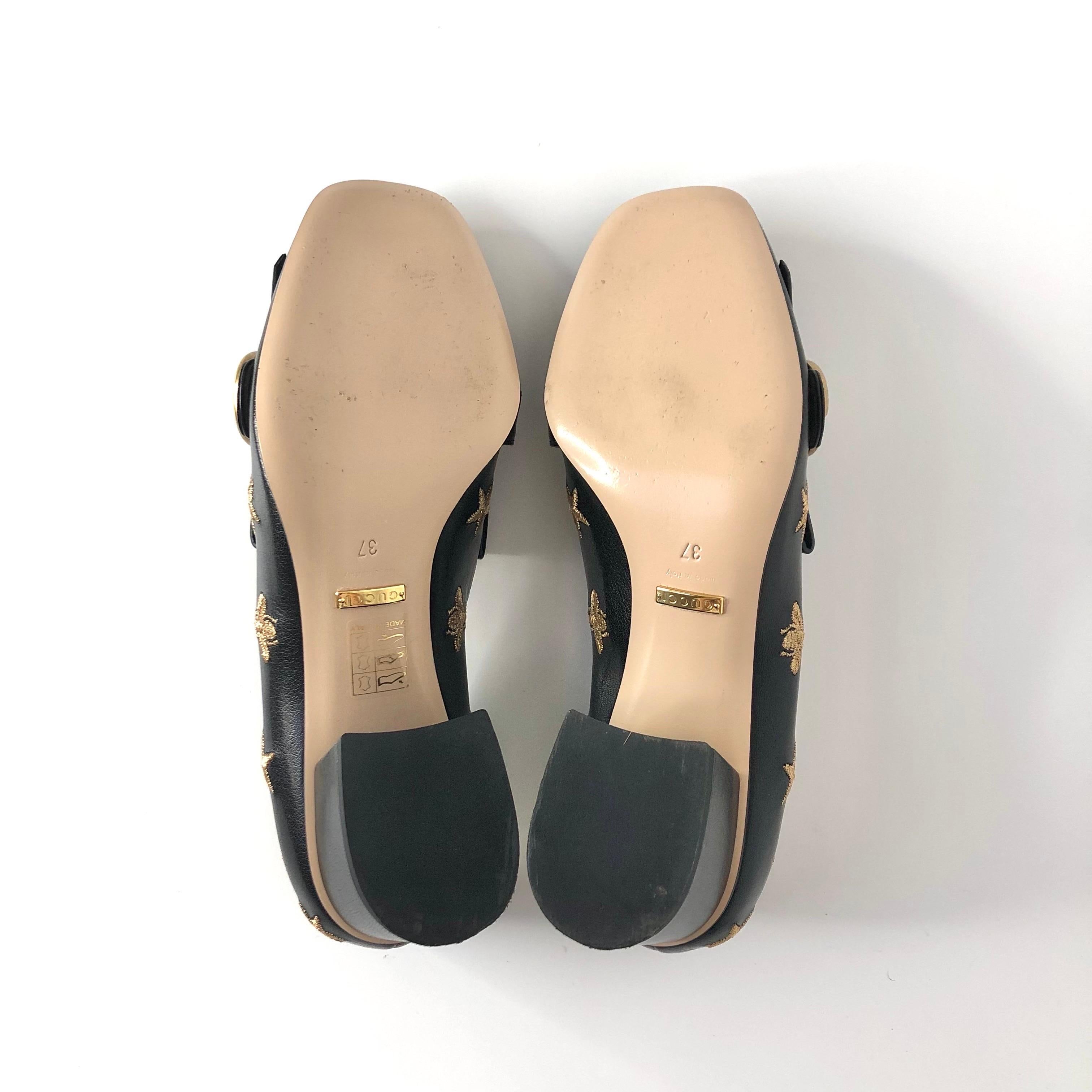 Gucci GG Marmont Fringe Quentin Bee Embroidered Platform Heeled Loafers Pumps 37 in vendita 1