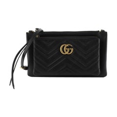 Gucci GG Marmont Front Pocket Zip Crossbody Leather