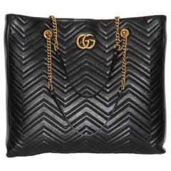 Gucci GG Marmont GM Black leather Tote