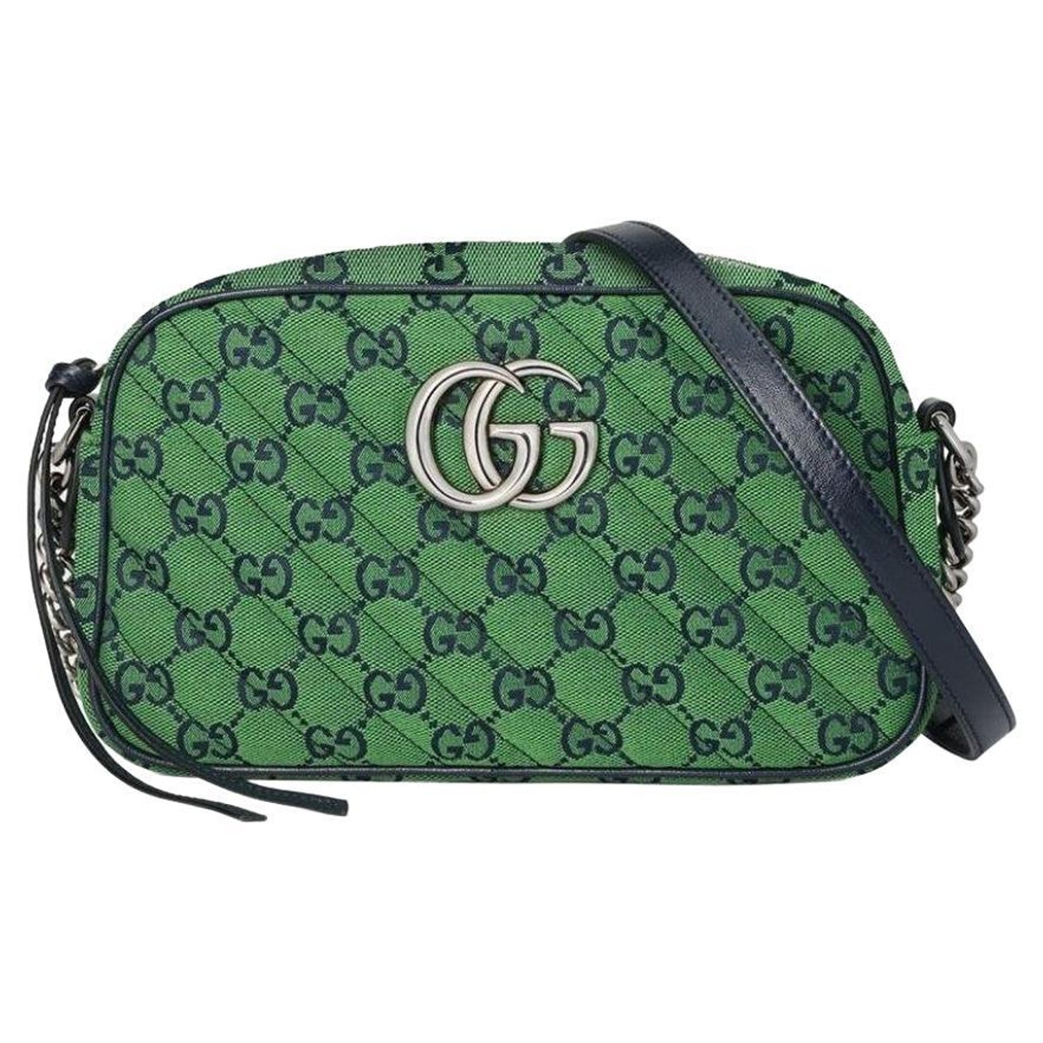 GUCCI GG Marmont GREEN Small Shoulder Bag in Pink For Sale at 1stDibs