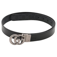 Cinturón de piel Gucci GG Marmont  Negro