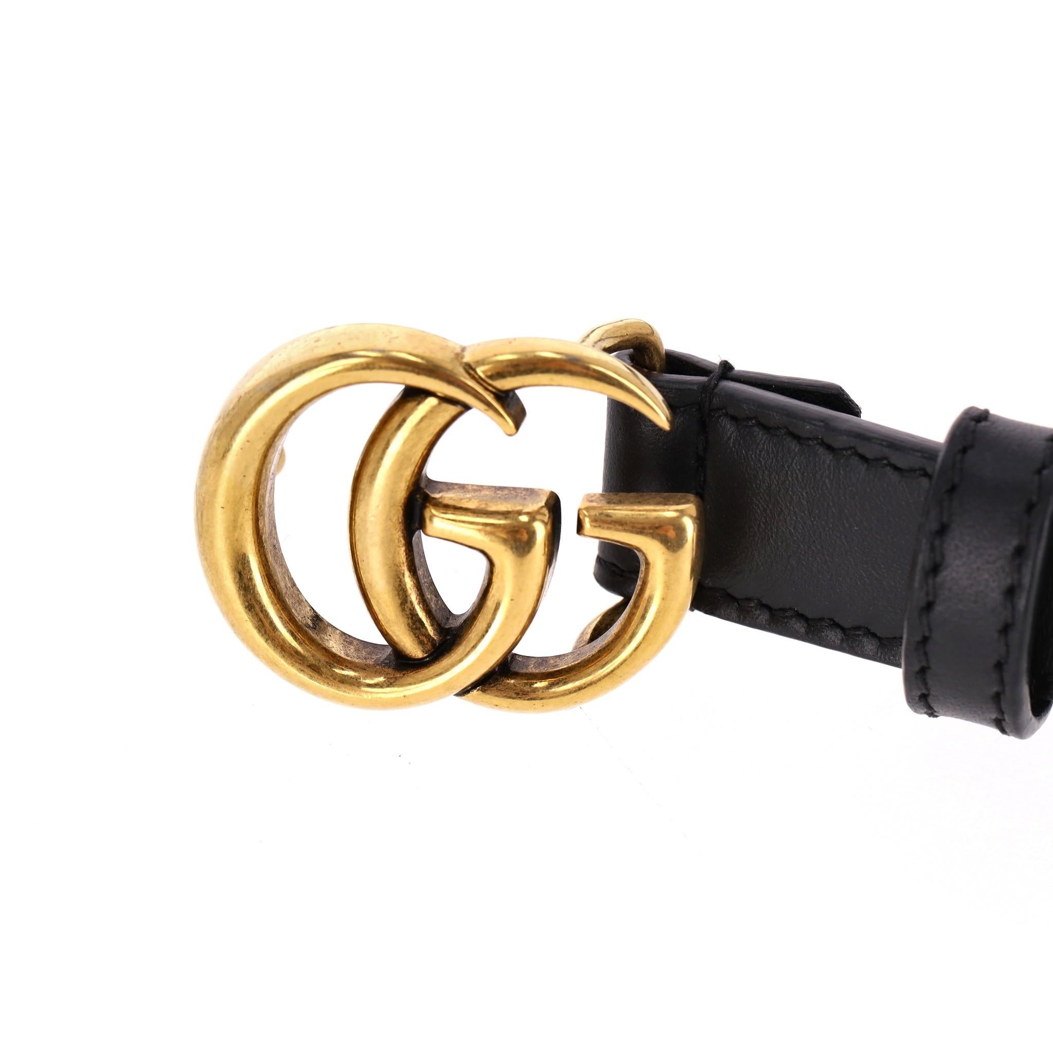 Women's Gucci GG Marmont Leather Belt For Sale