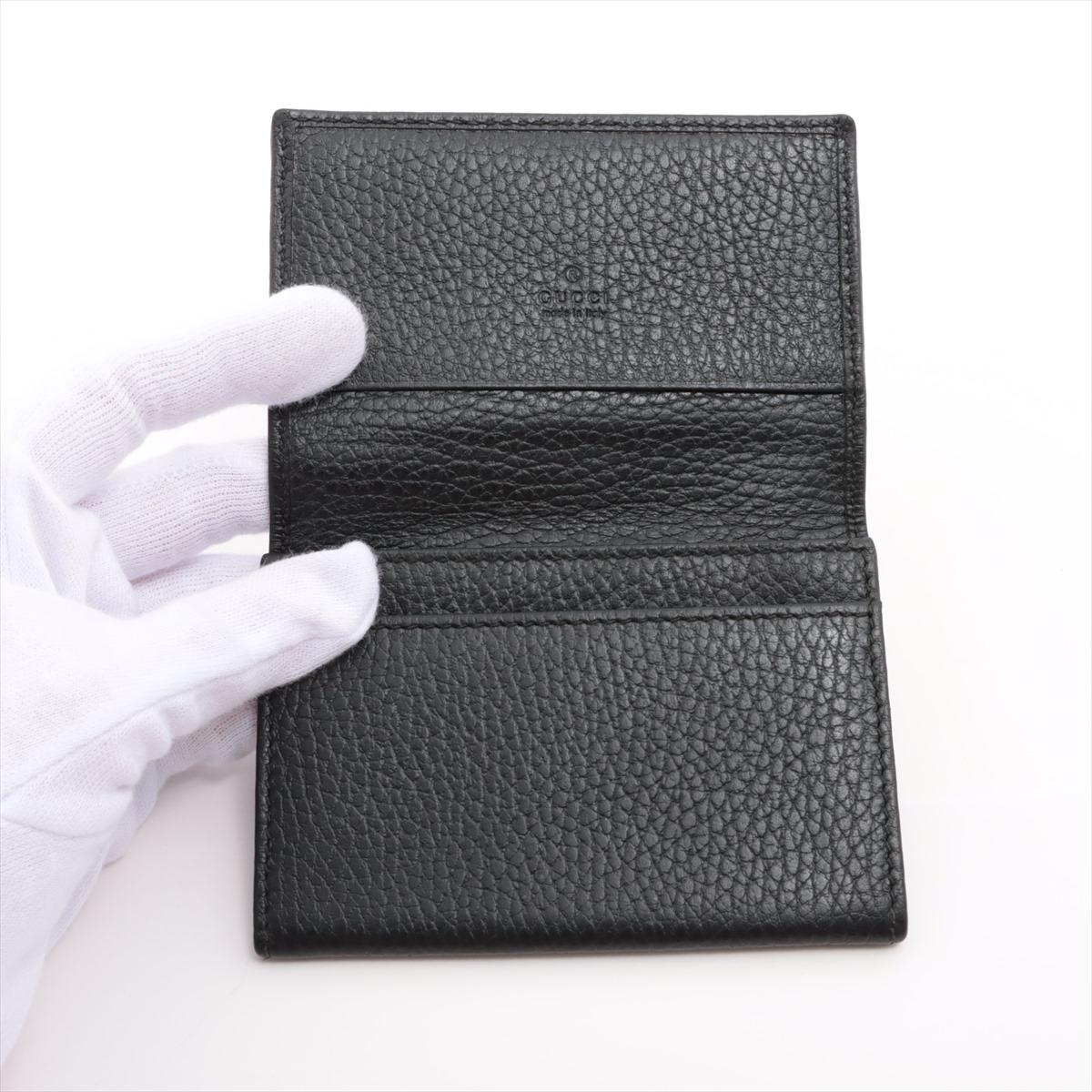 Women's Gucci GG Marmont Leather Card Case Black