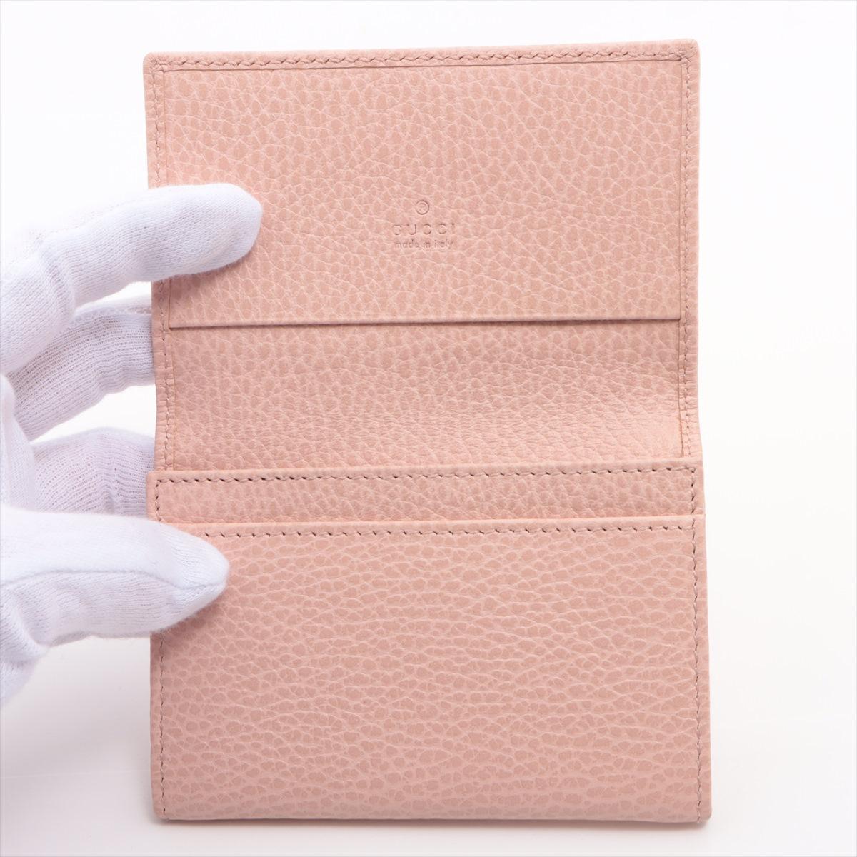 Women's Gucci GG Marmont Leather Card Case Pink For Sale