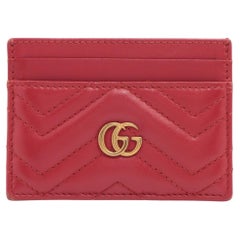 Gucci GG Marmont Leather Card Case Red