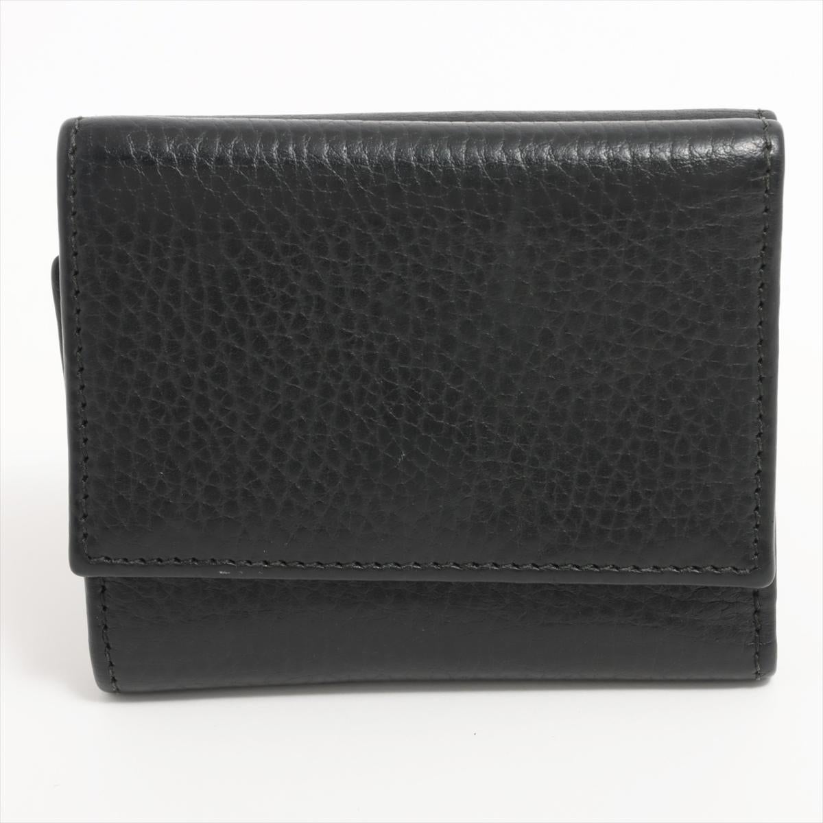 Gucci GG Marmont Leather Compact Wallet Black In Good Condition In Indianapolis, IN