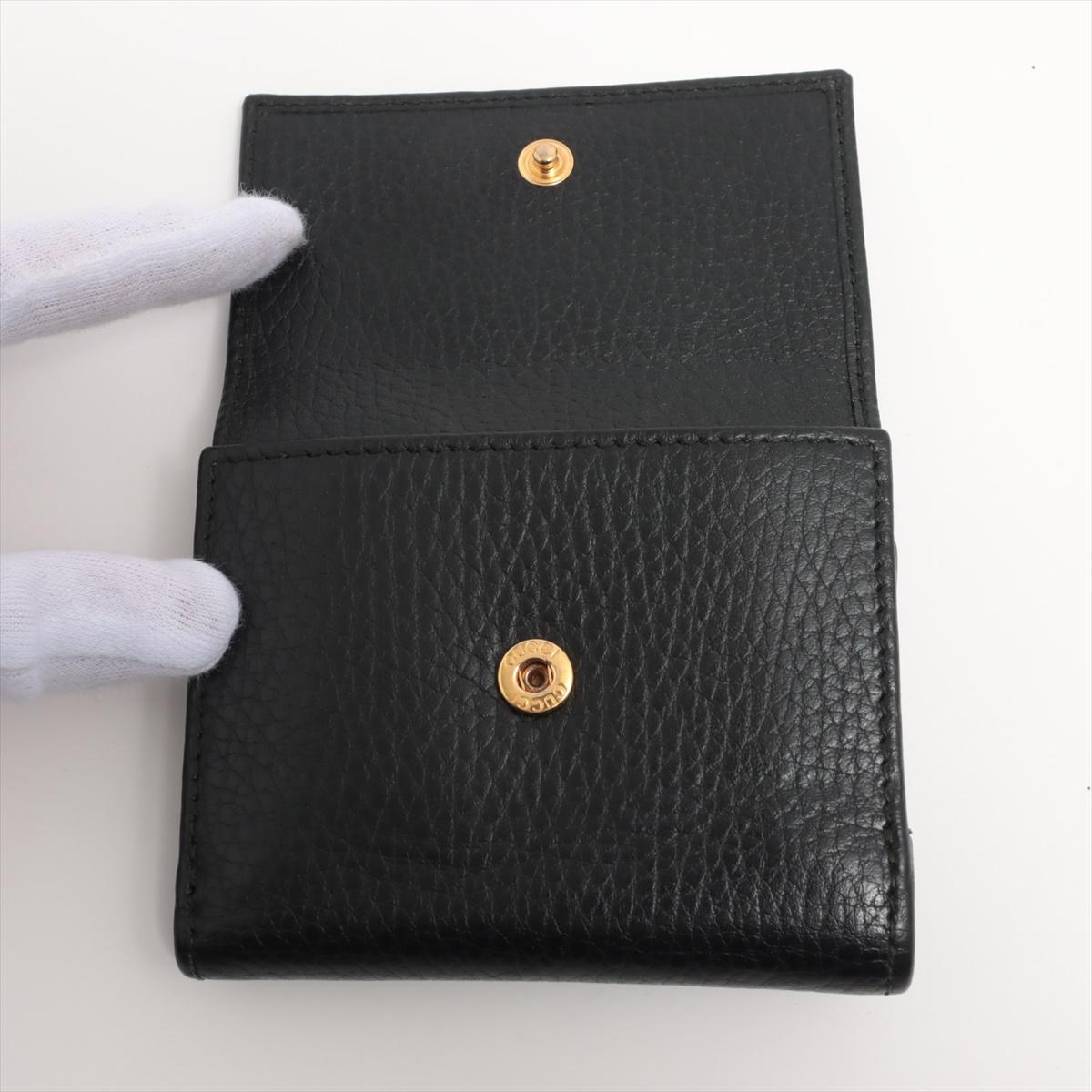 Gucci GG Marmont Leather Compact Wallet Black 2