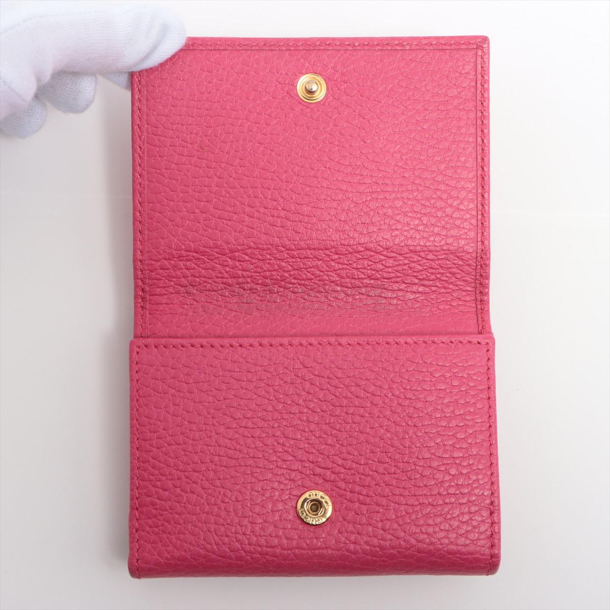 Gucci GG Marmont kompakte Portemonnaie aus Leder in Rosa Damen im Angebot