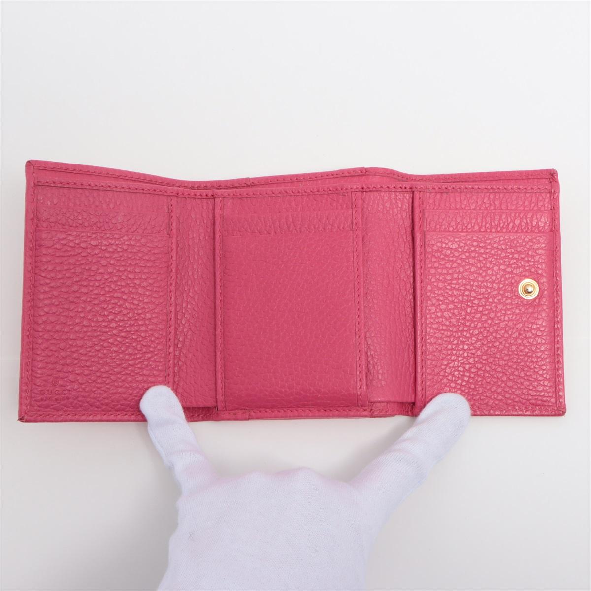 Gucci GG Marmont Leather Compact Wallet Pink For Sale 1