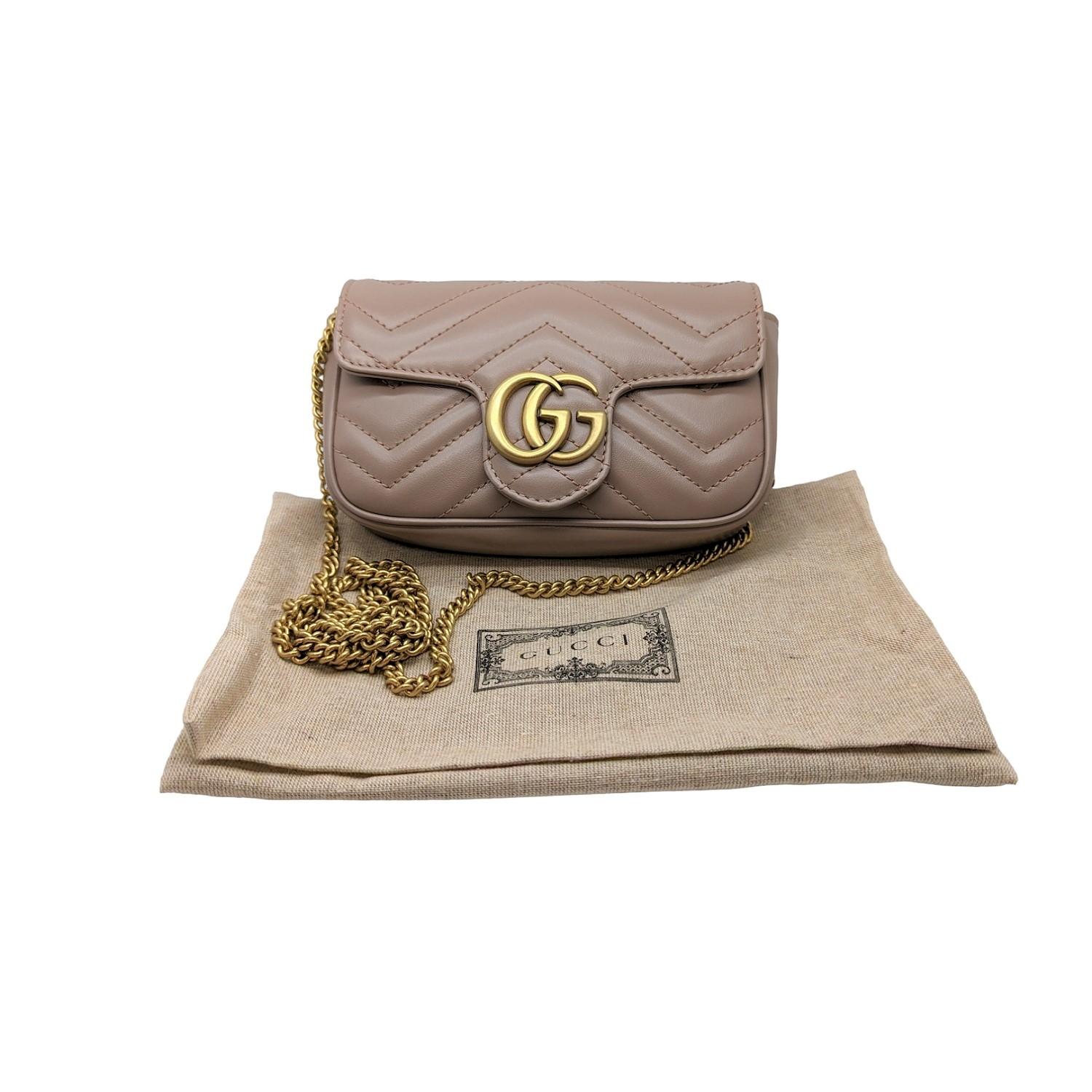 Gucci GG - Super mini sac à bandoulière en cuir Marmont en vente 5