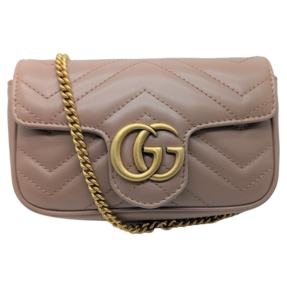 Gucci GG Marmont Leather Super Mini Crossbody Bag For Sale