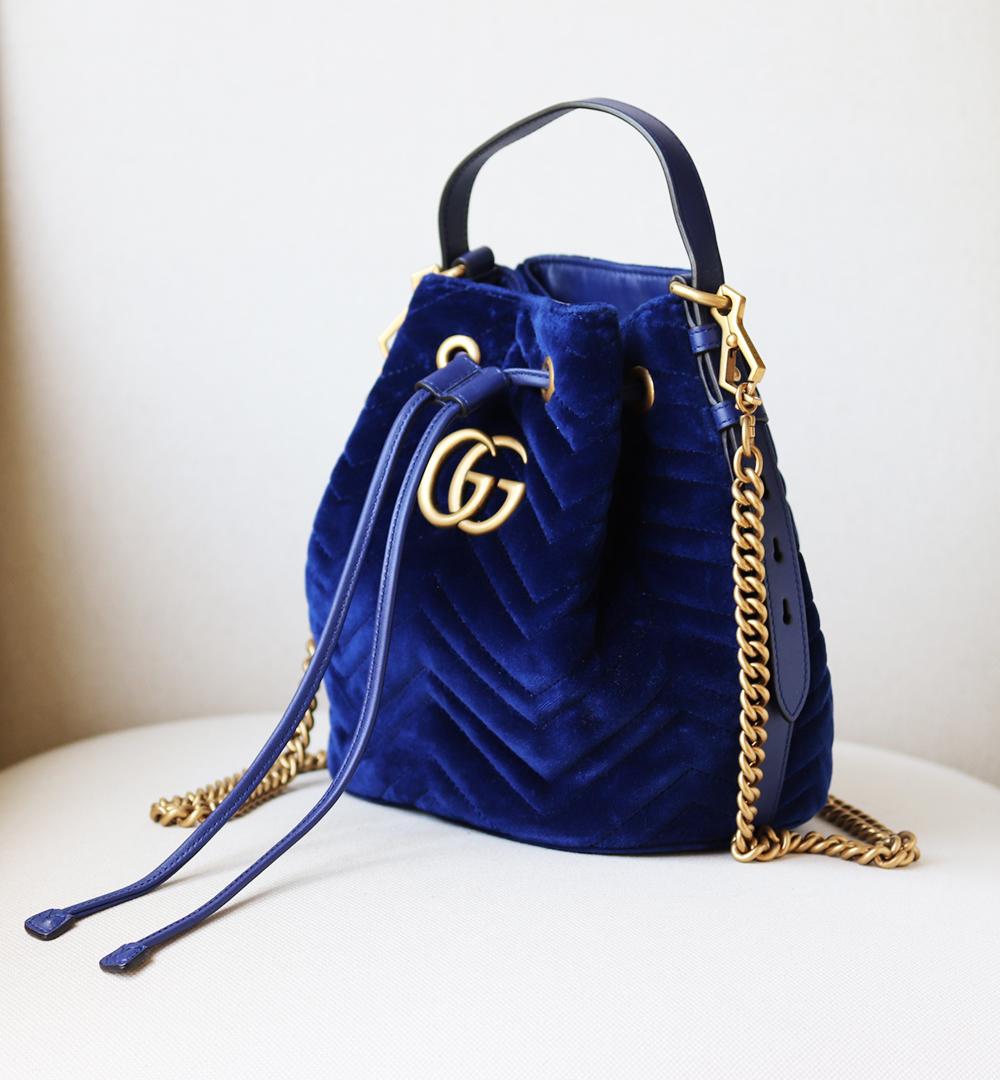 gucci velvet bucket bag