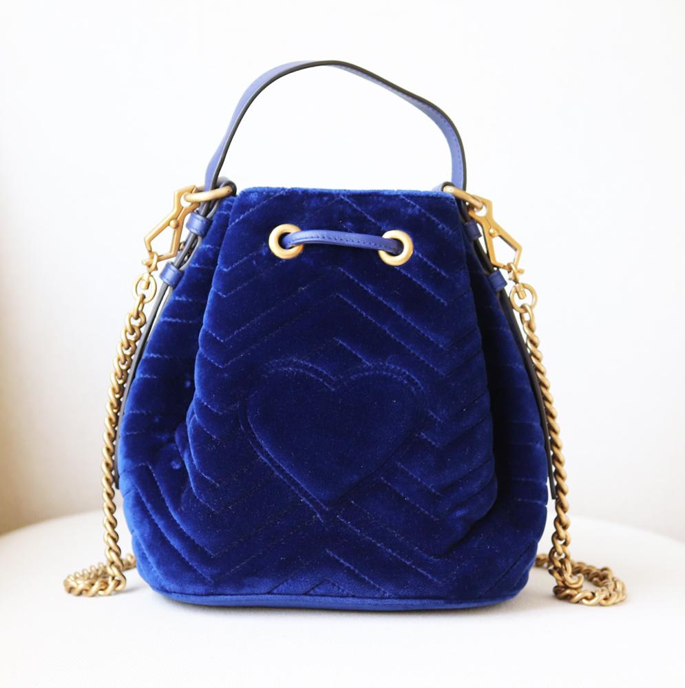 gucci marmont bucket bag velvet