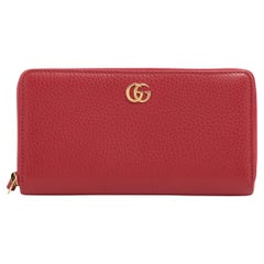 Gucci GG Marmont Leder Zippy Lange Brieftasche Rot
