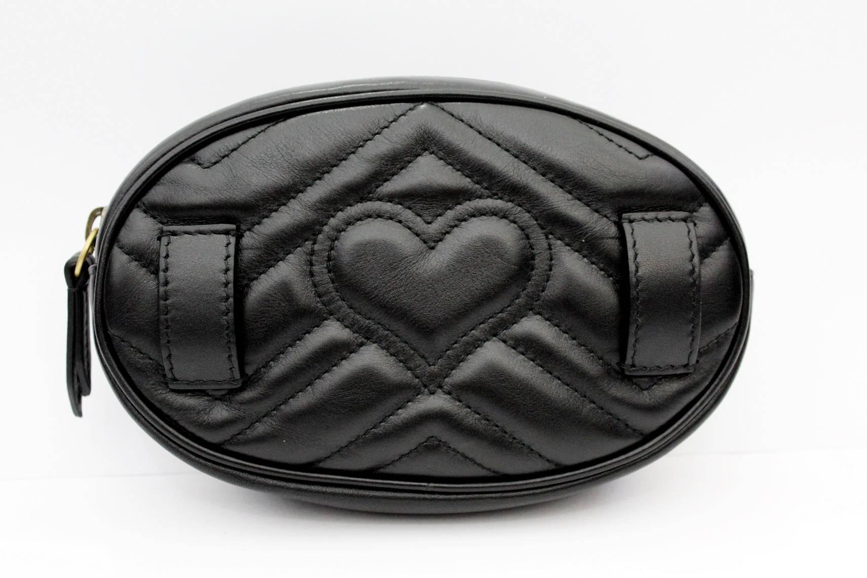Black Gucci GG Marmont matelassé leather belt bag