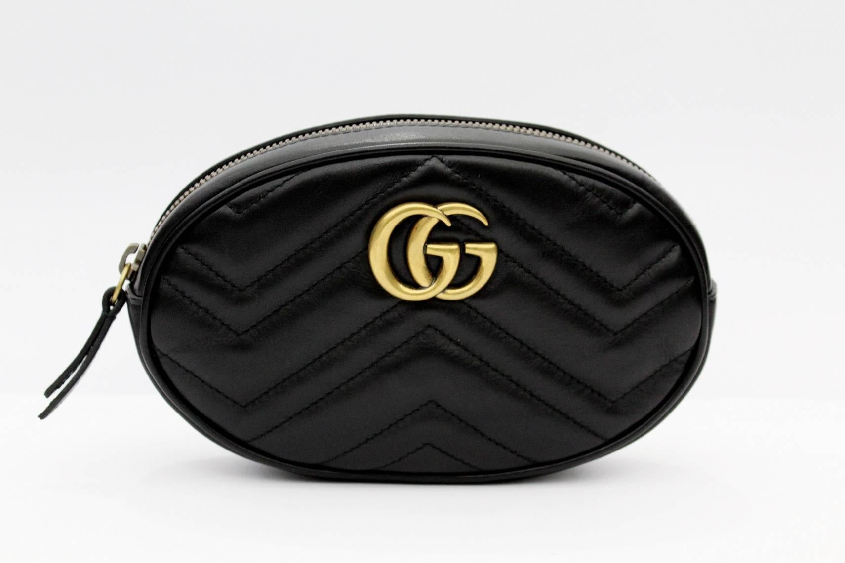 Gucci GG Marmont matelassé leather belt bag In New Condition In Torre Del Greco, IT