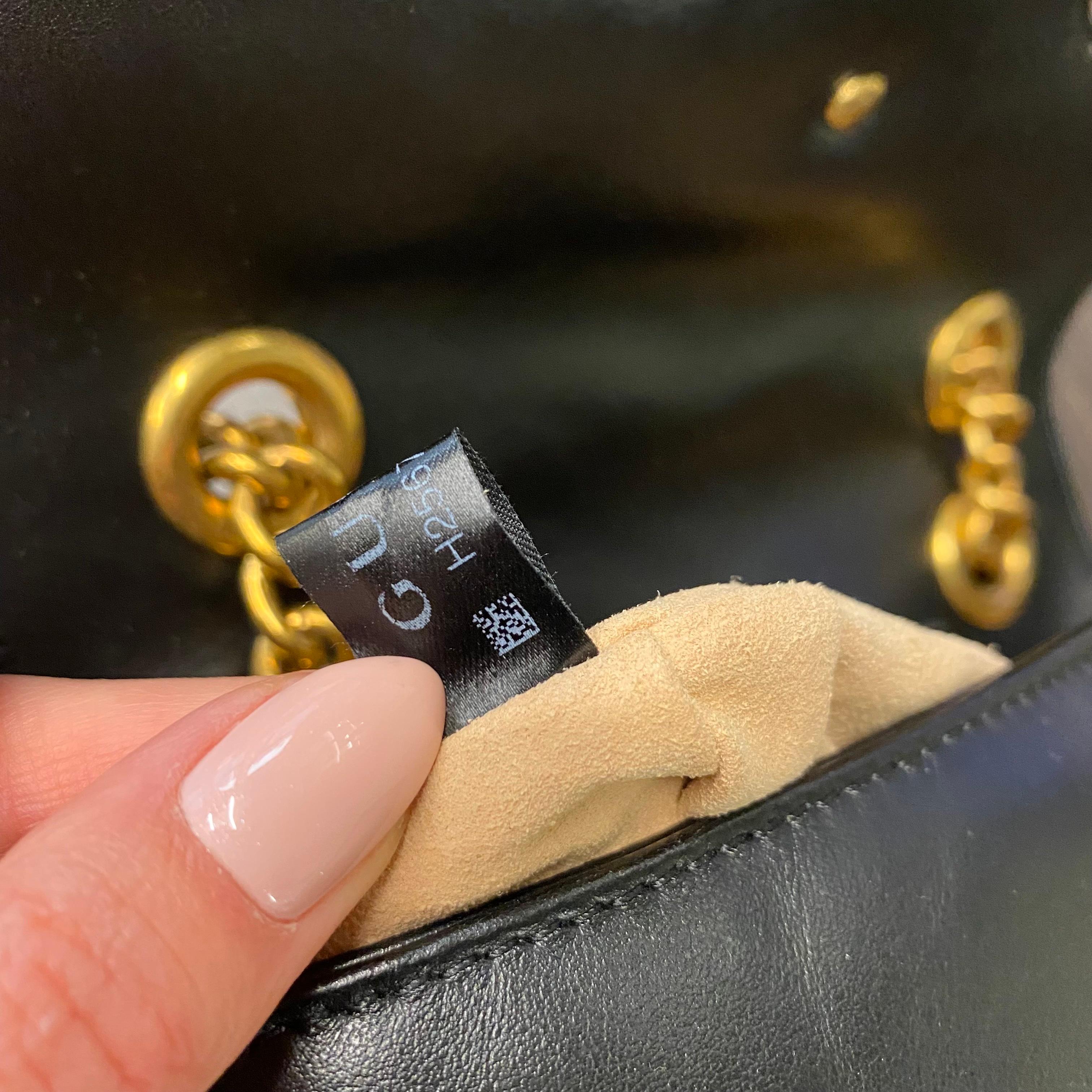 Gucci GG Marmont Matelasse Schwarz Leder Mini Umhängetasche 446744 2