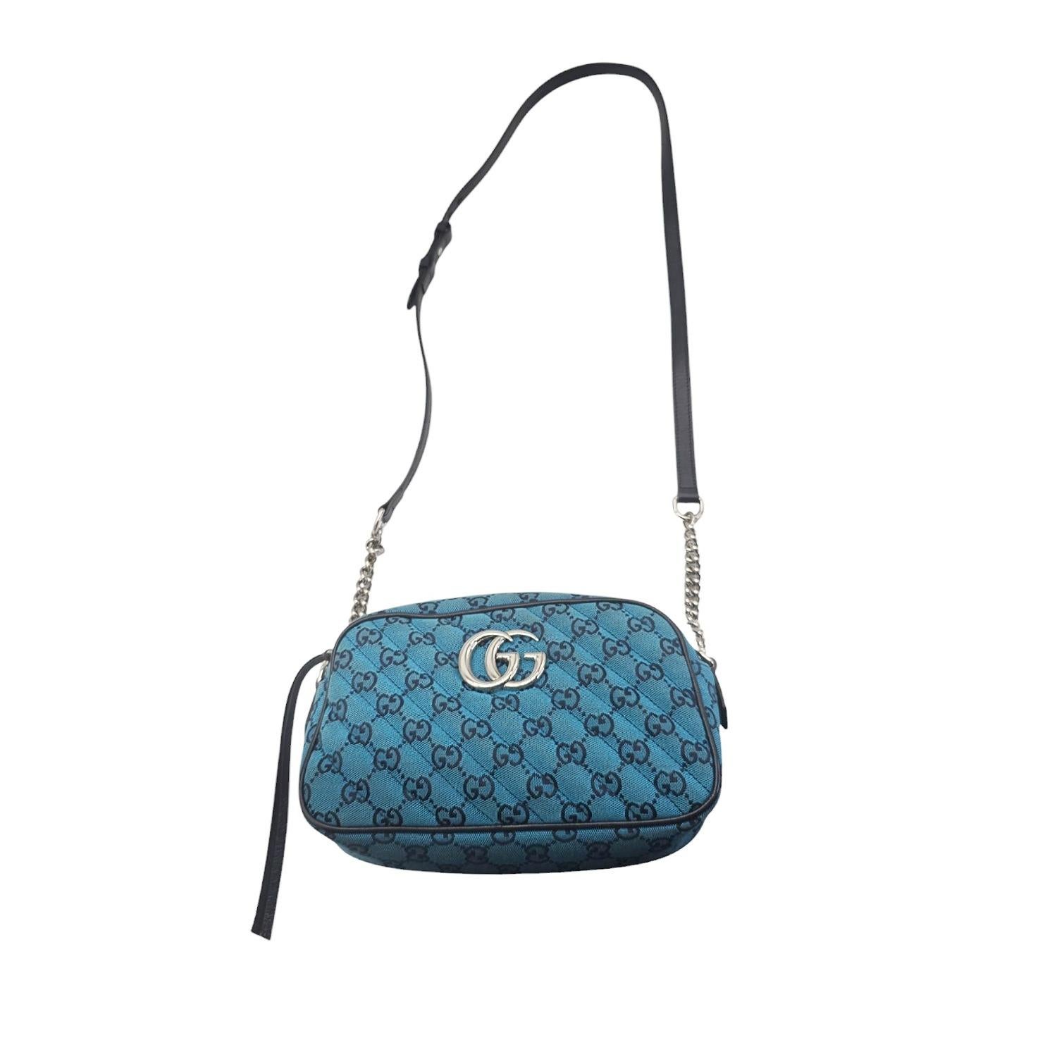 Purple Gucci GG Marmont Matelasse Quilted Small Camera Bag For Sale