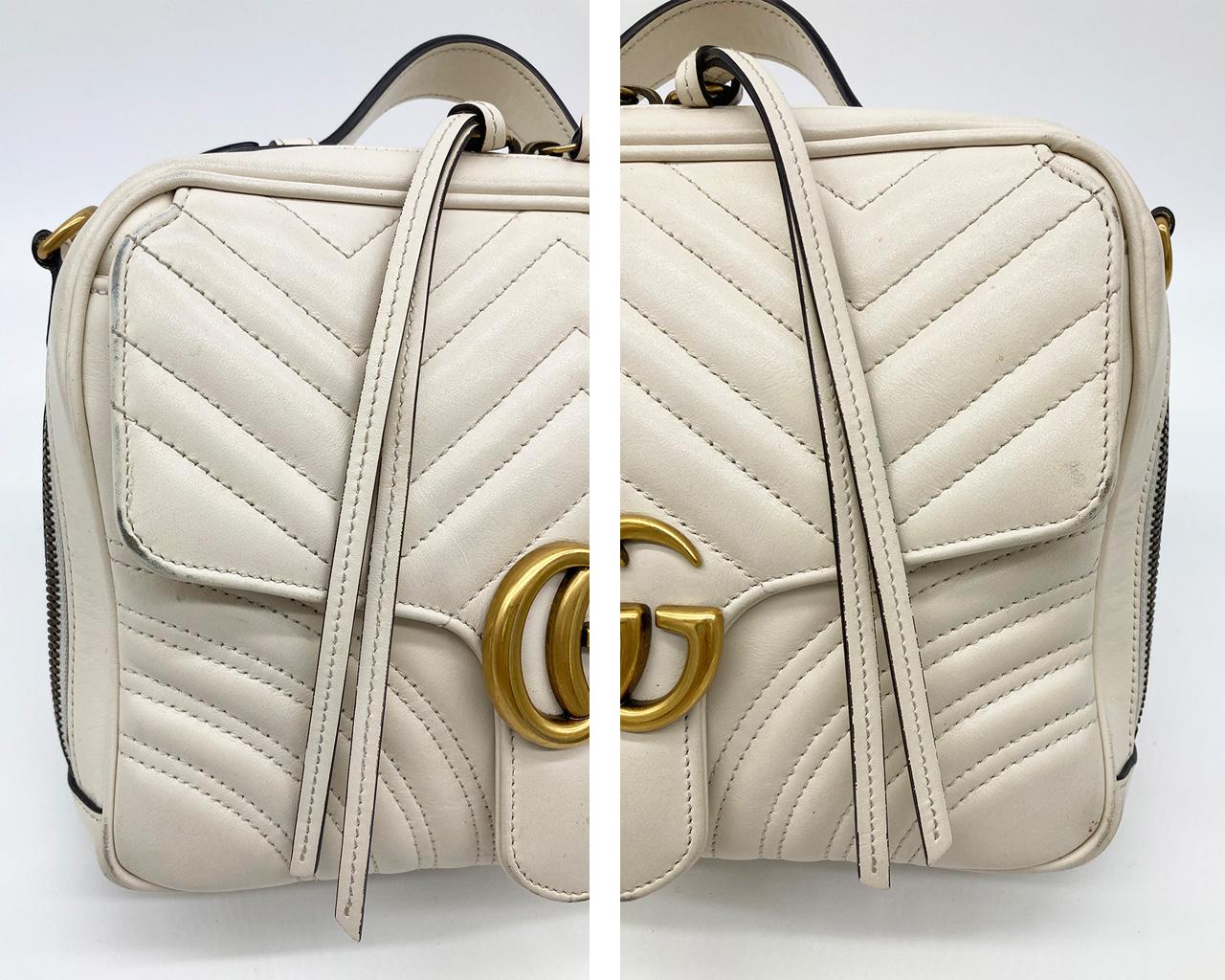 Gucci GG Marmont Matelasse Top Handle Flap Bag  For Sale 3