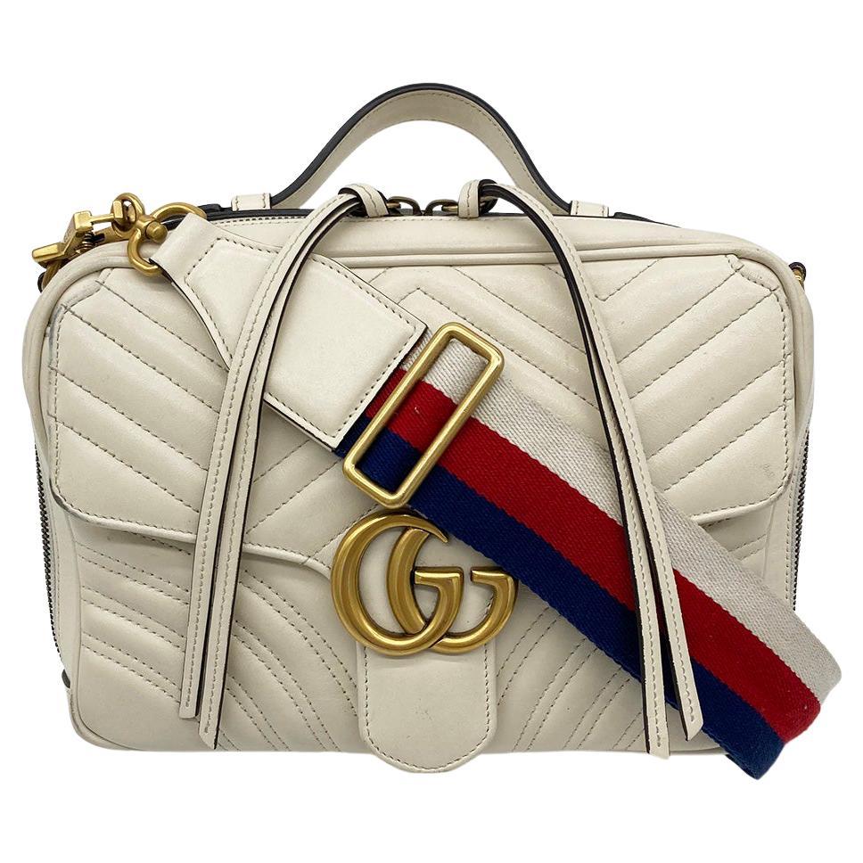 Gucci GG Marmont Matelasse Top Handle Flap Bag 