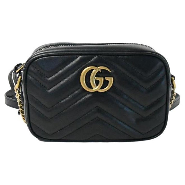 Gucci GG Marmont Mini Matelasse Camera Bag Black For Sale at 1stDibs