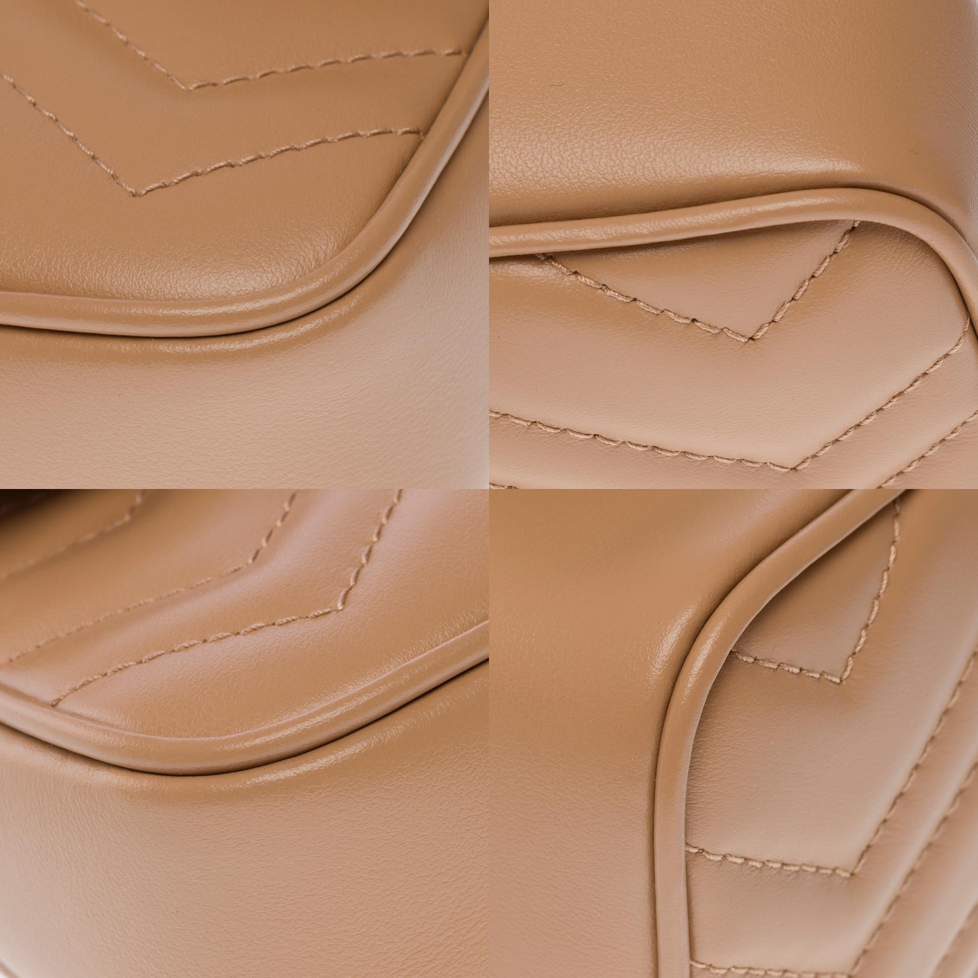 Gucci GG Marmont Mini shoulder bag in beige quilted leather , BHW 5