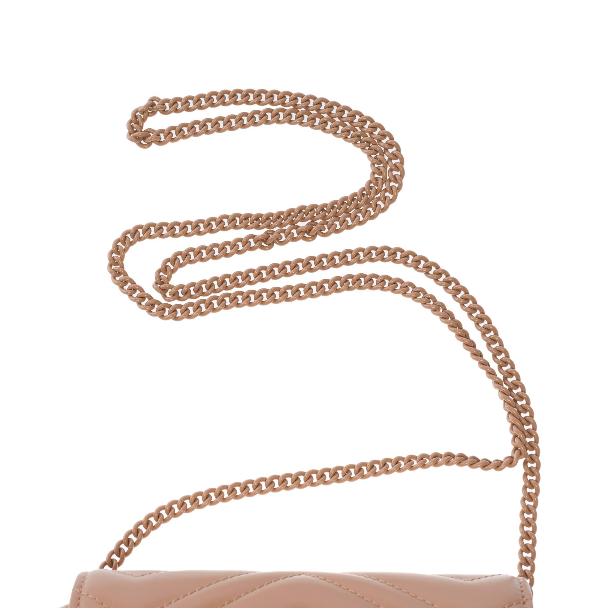 Gucci GG Marmont Mini shoulder bag in beige quilted leather , BHW 3