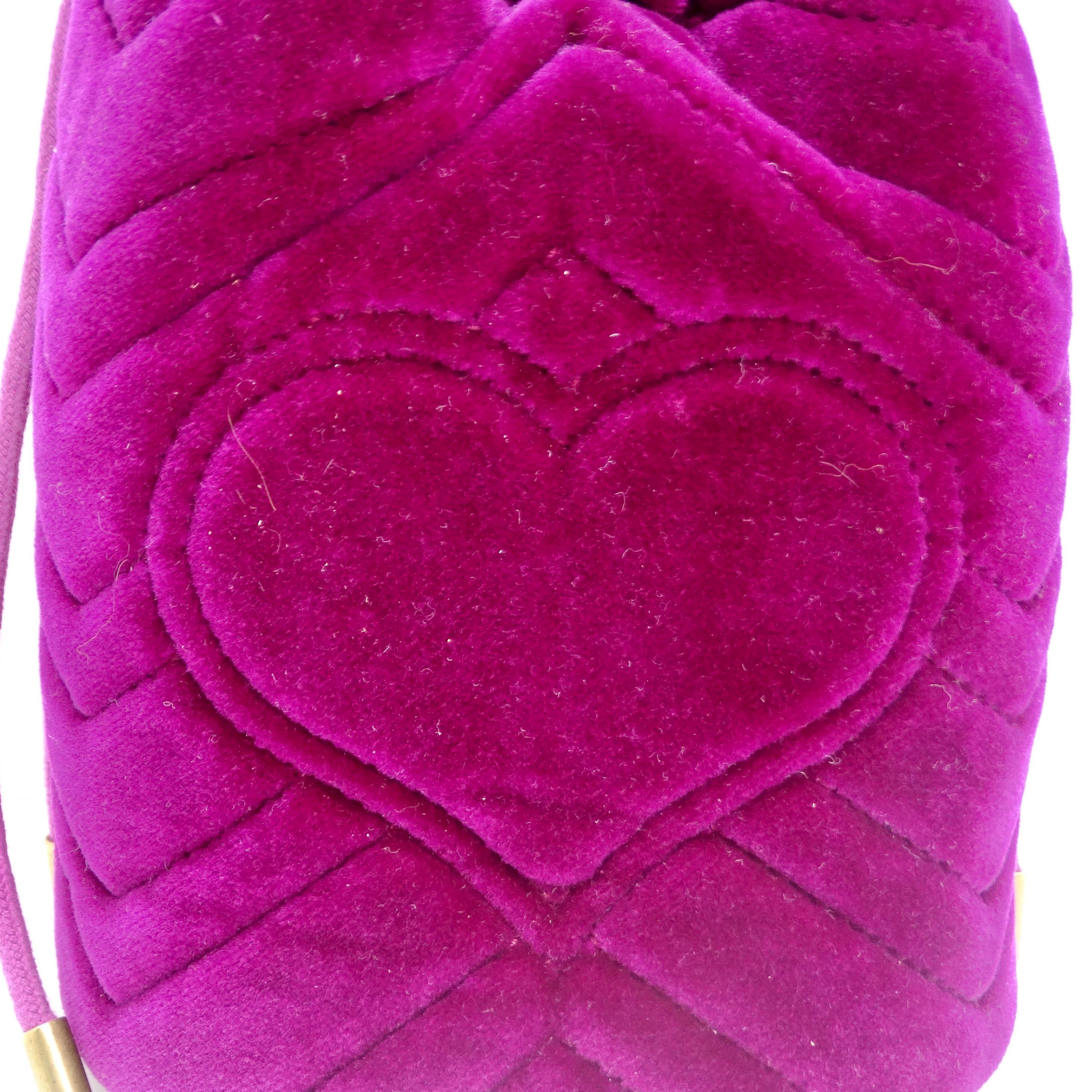Gucci GG Marmont Mini Velvet Bucket Bag For Sale 1