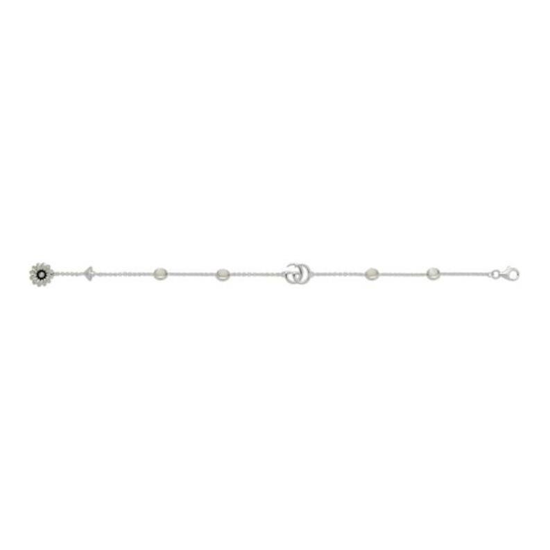 Gucci GG Marmont Mother of Pearl Sterling Silver Bracelet YBA773229001 In New Condition For Sale In Wilmington, DE