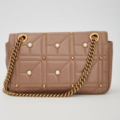 Gucci GG Marmont Pearls & Studs Matelassé Shoulder Bag Nude (4443497)