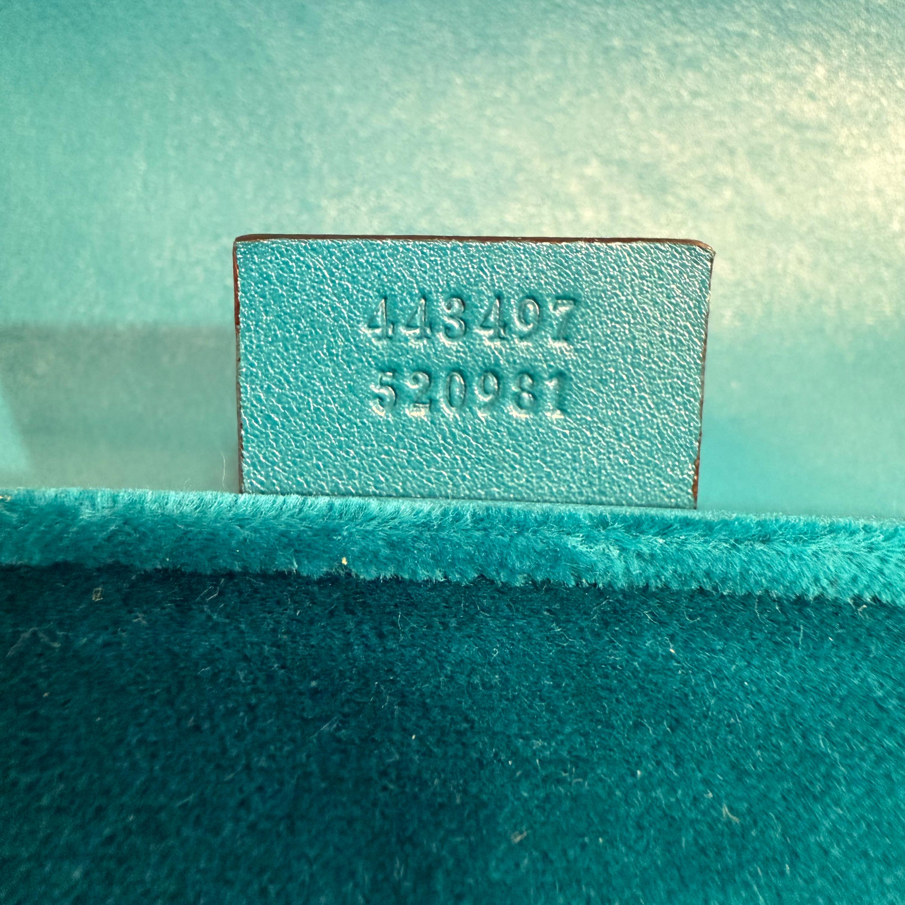 Gucci GG Marmont Petrol Blaue Tasche mit Kette 5