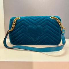 Gucci GG Marmont Petrol Blue Chain Bag