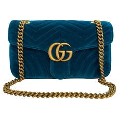 Gucci GG Marmont Petrol Blue Chain Bag