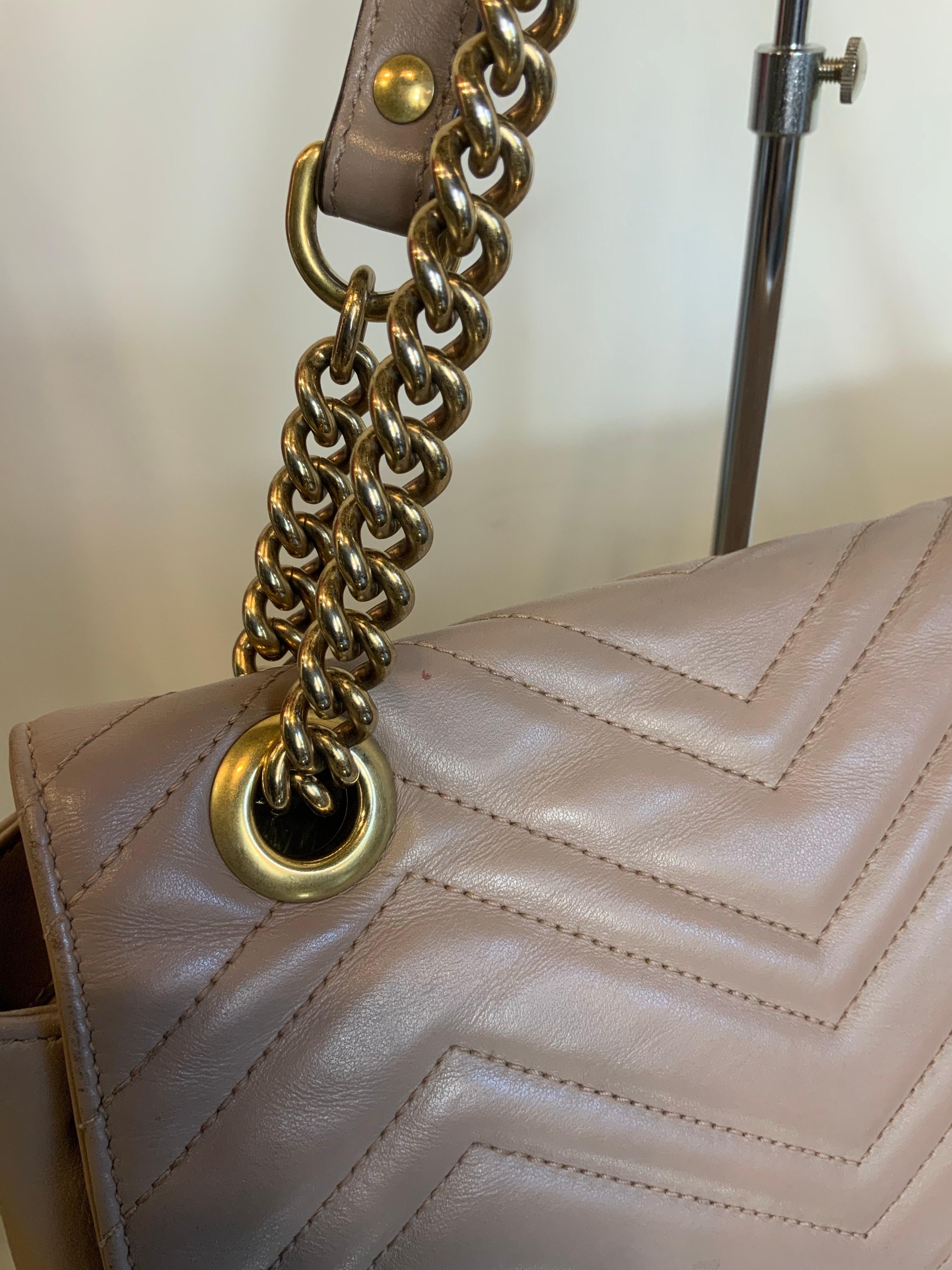 Brown Gucci GG Marmont pink Shoulder Bag For Sale