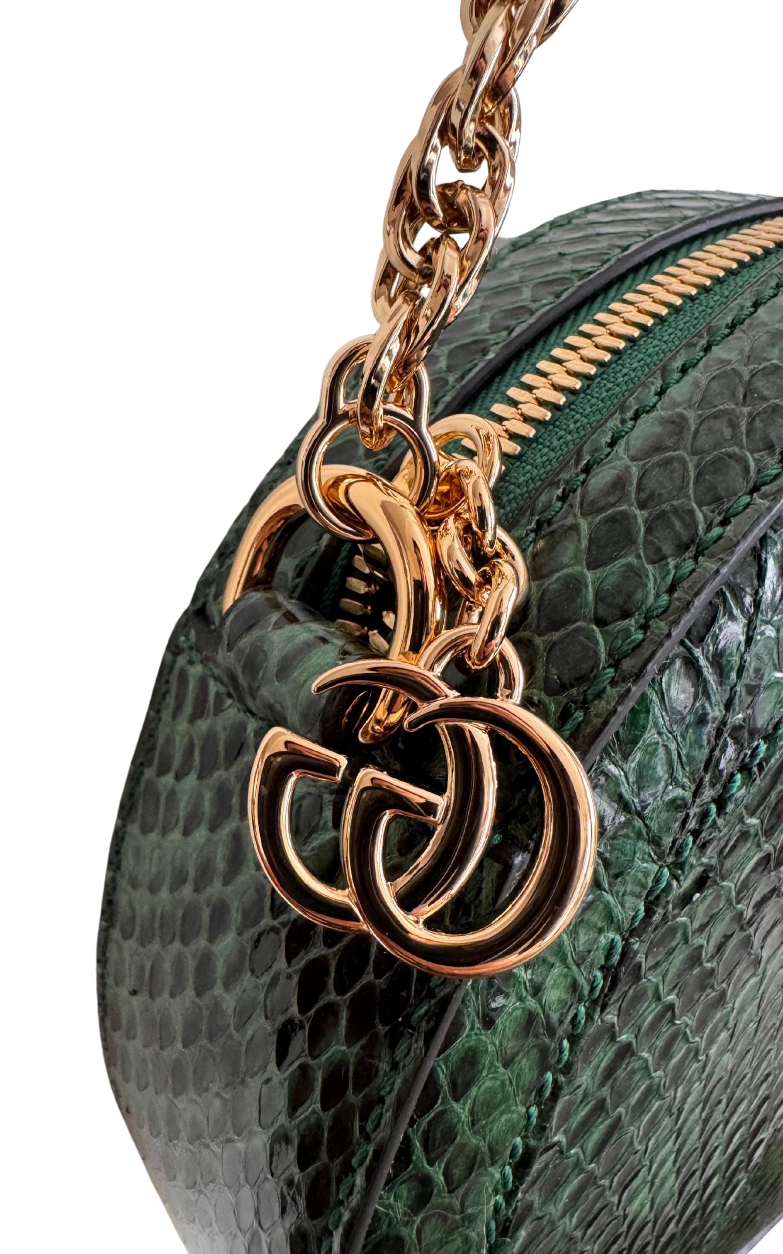 Gucci GG Marmont Python Exotic Skin Leather Bag For Sale 1