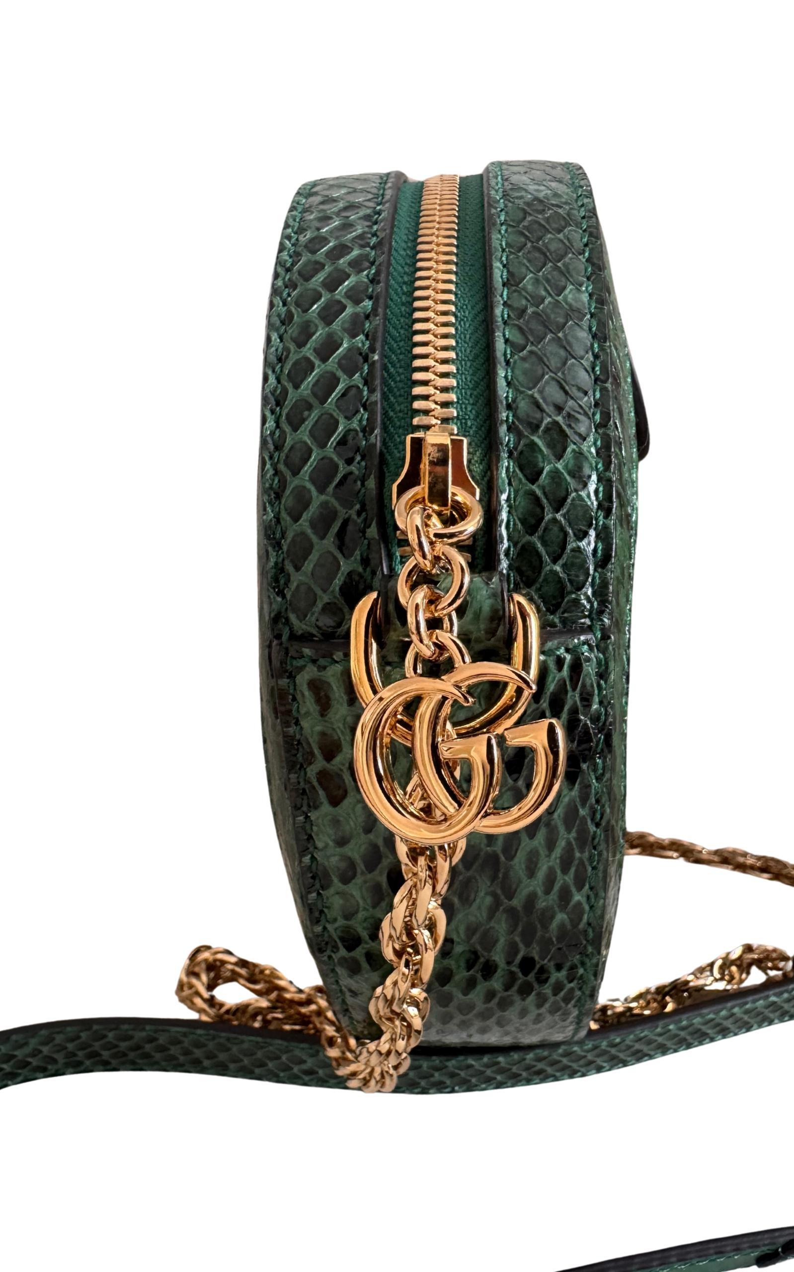 Gucci GG Marmont Python Exotic Skin Leather Bag For Sale 2
