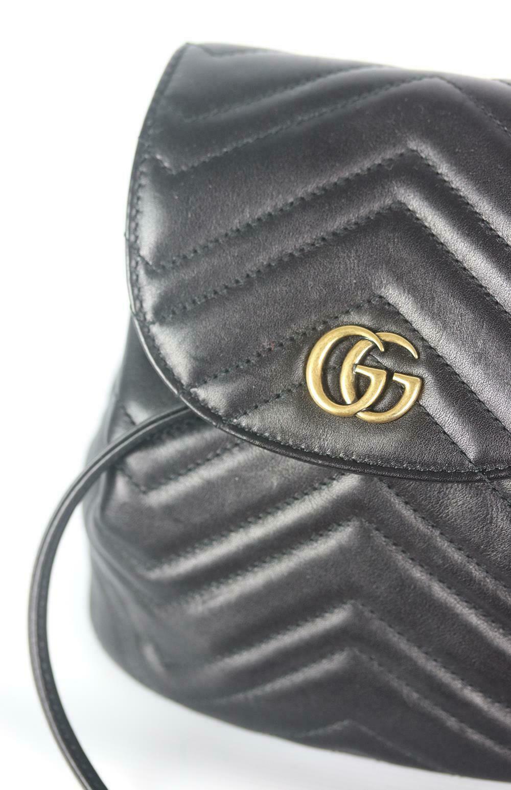 Black Gucci GG Marmont Quilted Leather Trimmed Quilted Velvet Backpack