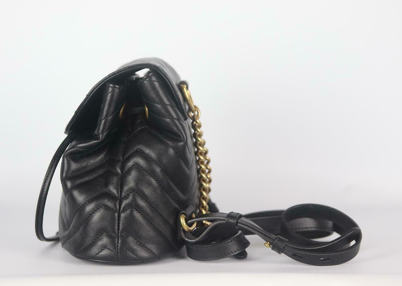 Gucci GG Marmont Quilted Leather Trimmed Quilted Velvet Backpack In Excellent Condition In London, GB