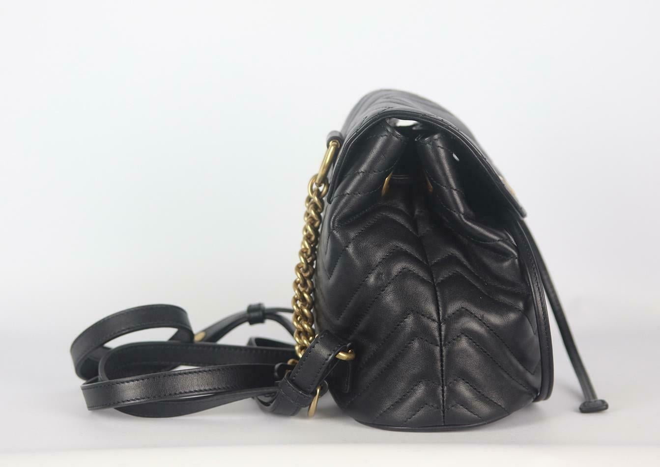 Women's or Men's Gucci GG Marmont Quilted Leather Trimmed Quilted Velvet Backpack