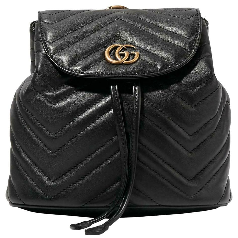 Gucci GG Marmont Quilted Leather Trimmed Quilted Velvet Backpack