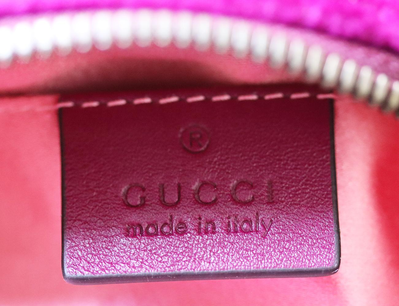Gucci GG Marmont Quilted Velvet Belt Bag  In Excellent Condition In London, GB