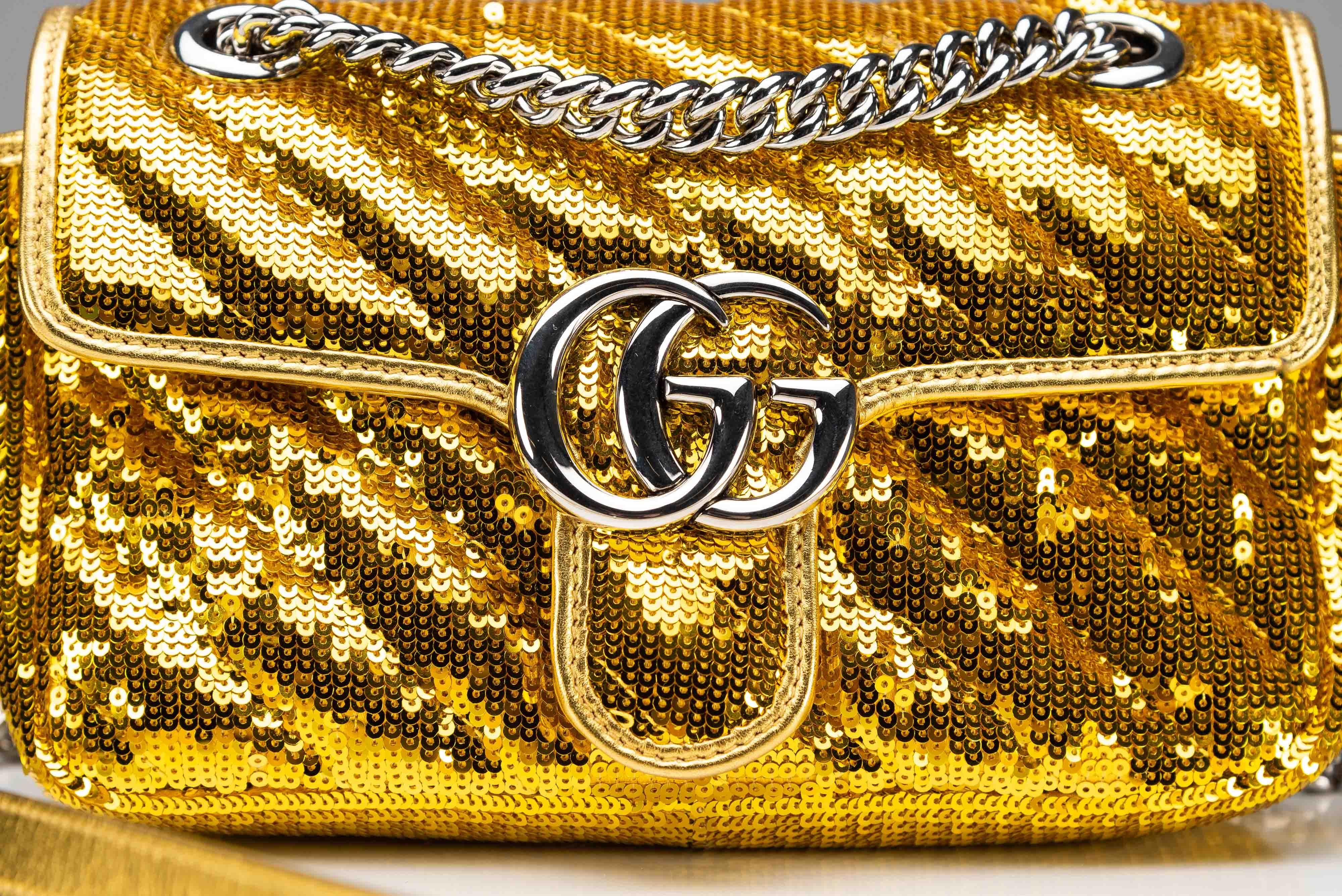Gucci GG Marmont Rare Gold Diagonal Sequins 6