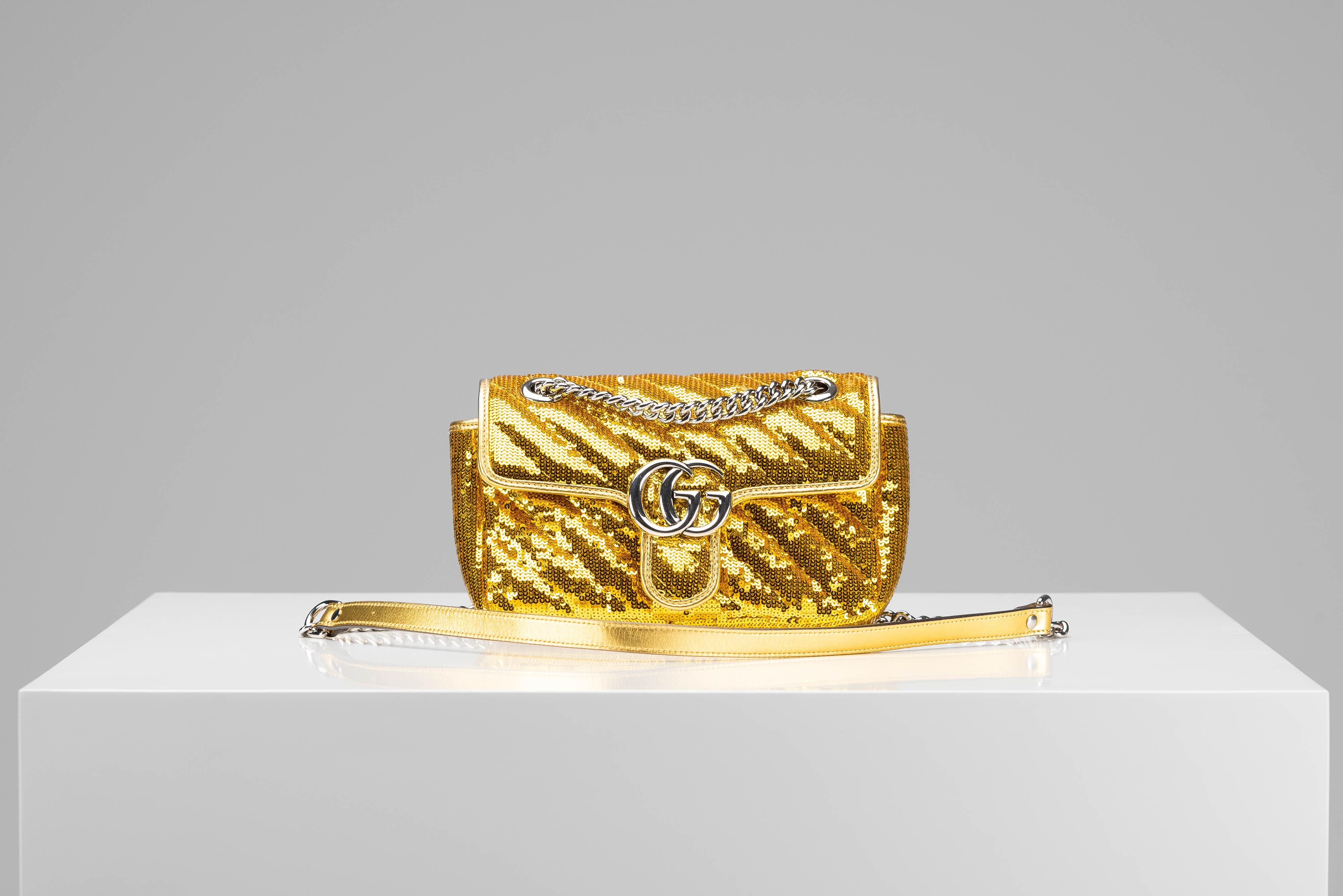 Gucci GG Marmont Rare Gold Diagonal Sequins 1
