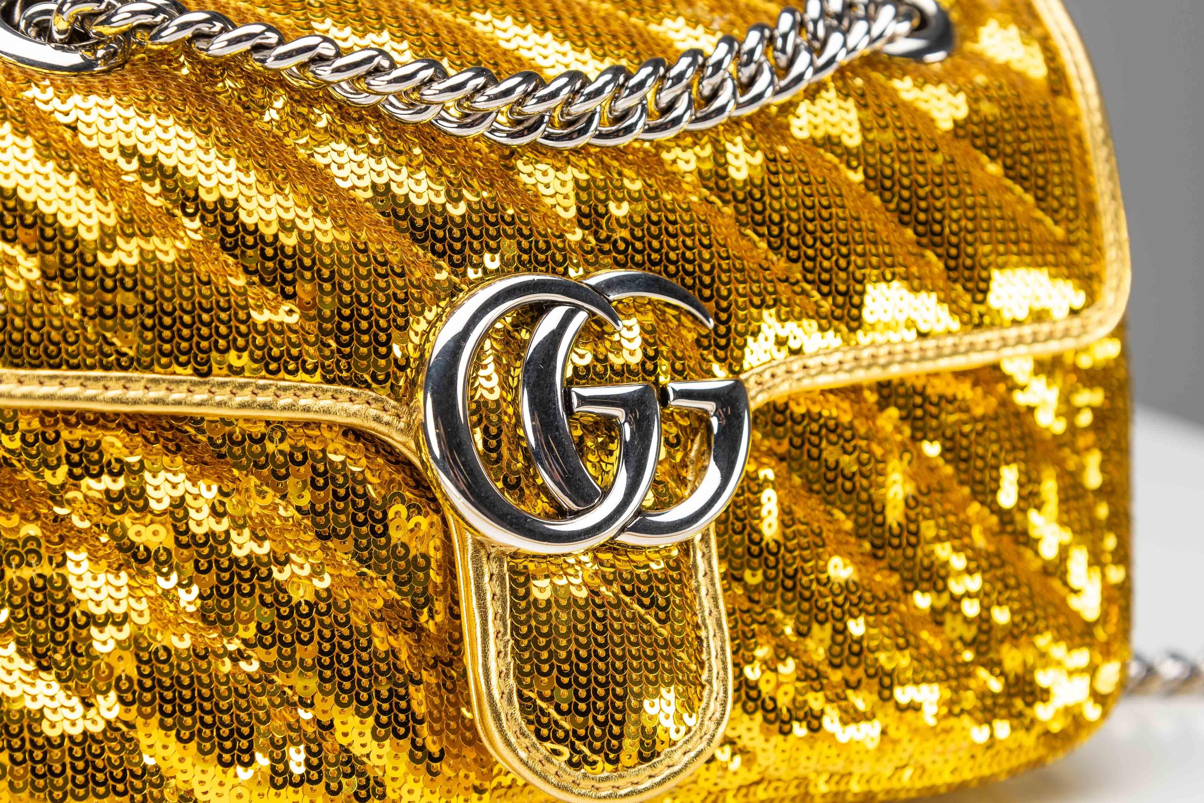 Gucci GG Marmont Rare Gold Diagonal Sequins 3