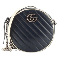 Gucci GG Marmont Round Shoulder Bag Diagonal Quilted Leather Mini